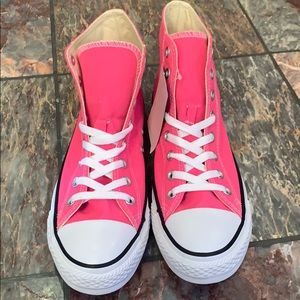 Pink high top converse